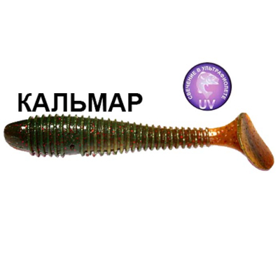 Силиконовая приманка Crazy Fish Vibro Fat 4" 14-100-14-6 кальмар цв. UV Motor Oil (УФ моторное масло)