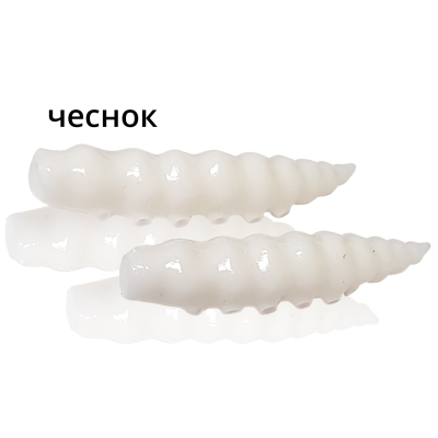 Мягкая приманка MF_pro Личинка 3.5 см - 10шт. Белый Чеснок