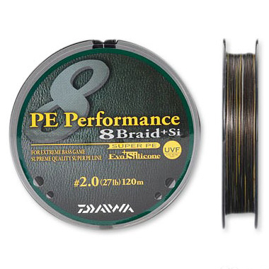 Леска плетеная Daiwa PE Performance 8 Braid+Si 120м #2,0 (темн.-коричн.)