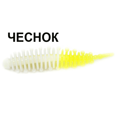 Мягкая приманка Boroda Baits Ayra Double Color цв. Белый/Лимон аттр. Чеснок, 8 шт./уп.
