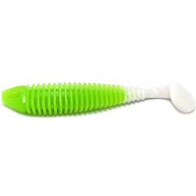 Силиконовая приманка Boroda Baits Shemaya 135 mm цв. ШАРТРЕЗ/БЕЛЫЙ (Chartreuse/White)