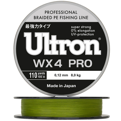 Шнур Ultron WX 4 Pro 100м хаки 0,19мм, 13,0кг