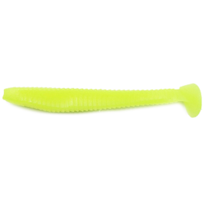 Силиконовая приманка Yaman Pro Flatter Shad 4" цвет #02 - Chartreuse (уп. 5 шт.)