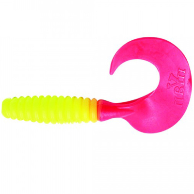Силиконовая приманка Yaman Pro Spiral 5" цвет #06 - Chartreuse red tail (уп.5 шт)