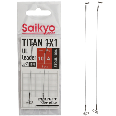 Поводок Saikyo Titan 1x1 UL STOUL1704, 4кг/17см, 2шт