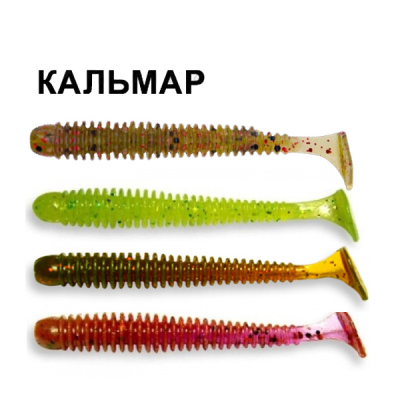 Силиконовая приманка Crazy Fish Vibro Worm 3-50-М28-6 кальмар цв. MIX28