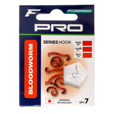Готовый поводок Flagman Pro Bloodworm Hooks №16 7шт