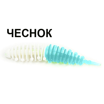 Мягкая приманка Boroda Baits Ayra Double Color цв. Белый/Голубой, аттр. Чеснок, 8 шт./уп.