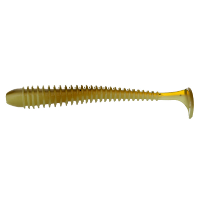 Силиконовая приманка Flagman Mystic Fish 4" цв. #2027 Green Pumpkin/Lime Chartreuse