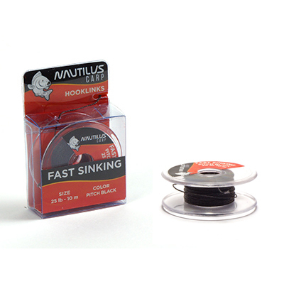 Поводковый материал Nautilus Fast Sinking 25lb 10м Pitch Black