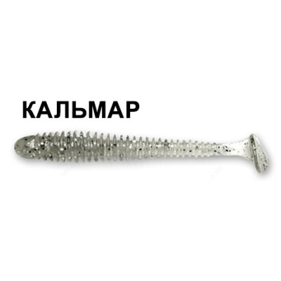 Силиконовая приманка Crazy Fish Vibro Worm 3-5-7-6 кальмар цв. ghost цв. ghost (призрак)