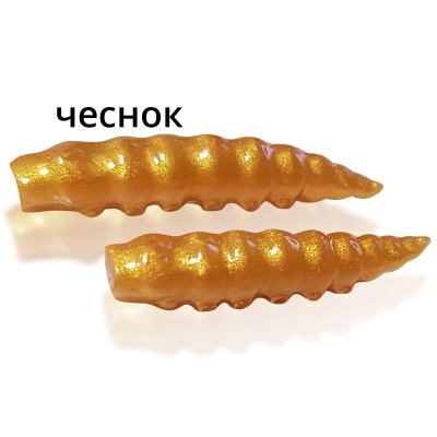 Мягкая приманка MF_pro Личинка 3.5 см - 10шт. золотой чеснок