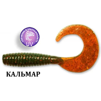 Силиконовая приманка Crazy Fish Angry Spin 2" 21-45-14-6 кальмар цв. UV Motor Oil (УФ моторное масло) 