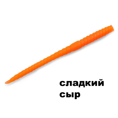Силиконовая приманка Crazy Fish MF Classic Worm 2.8" 67-70-77-9 сладкий сыр цв. toxic orange (токсичный оранжевый)