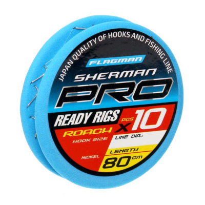Готовые поводки Flagman Sherman Pro Roach Ready Rig 0,105,#18,80cm