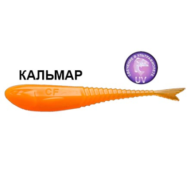 Силиконовая приманка Crazy Fish Glider 3.5" 36-90-64-6 кальмар цв. fluo orange (флуоресцентно-оранжевый)
