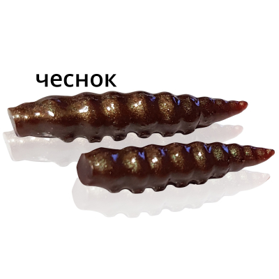 Мягкая приманка MF_pro Личинка 3.5 см - 10шт. коричневый чеснок 