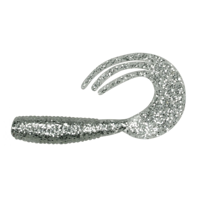 Твистер Dragon Dancer 3"/7.5cm 15 шт. CLEAR silver glitter