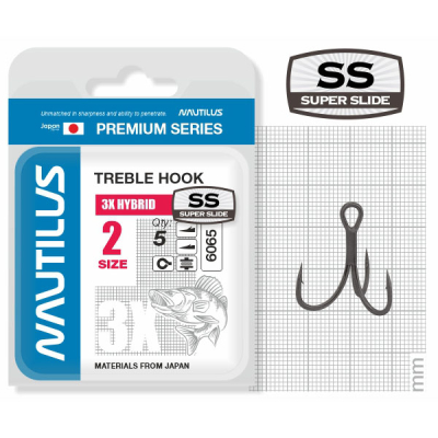 Крючок тройной Nautilus 3X Hybrid Premium Series 6065SS №2 (5шт)
