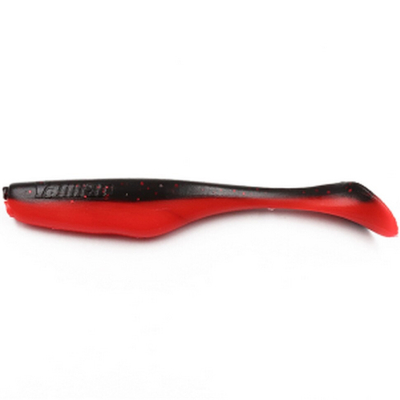 Силиконовая приманка Yaman Greedy Shad 4" цвет #33 - Black Red Flake/Red (уп. 4 шт.)