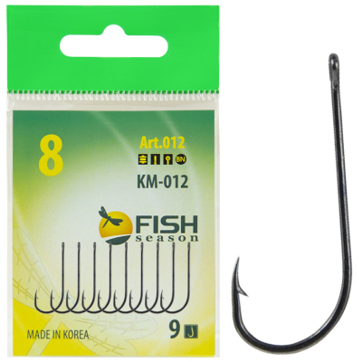 Крючок Fish Season KM012 № 8 с ушком, покрытие BN (9 шт)