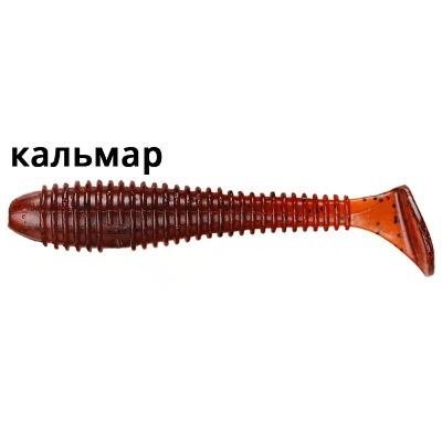Силиконовая приманка Crazy Fish Vibro Fat 3.2" 73-80-57-6 кальмар цв. amber (янтарь)