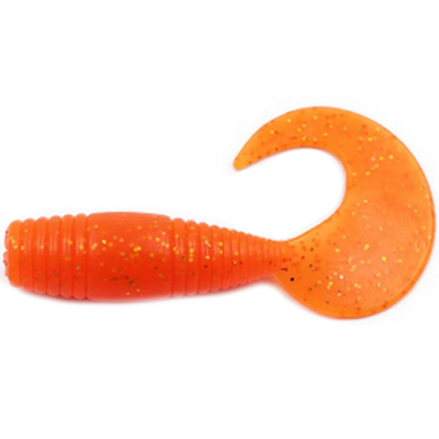 Силиконовая приманка Yaman Spry Tail 3" цвет #03 - Carrot gold flake (уп. 8 шт.)