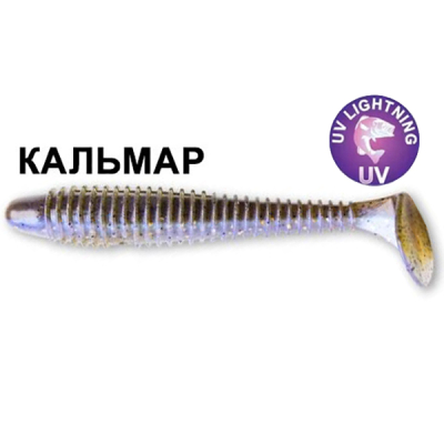 Силиконовая приманка Crazy Fish Vibro Fat 4.7" 39-120-3d-6 кальмар цв. swamp pearl (болотная жемчужина)