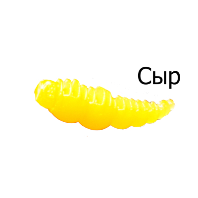 Мягкая приманка Boroda Baits Larva цв. Оранжевый, аттр. Сыр, 12 шт./уп.
