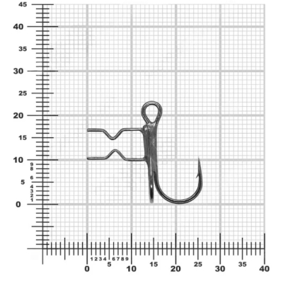 Тройник Vido Craft ST-36H-B "T-Treble Hooks", № 4. блистер 3 шт. ST36H-04(3)