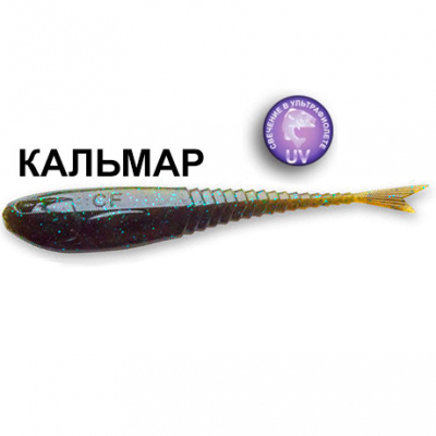Силиконовая приманка Crazy Fish Glider 3.5" 36-90-42-6-F кальмар цв. green pumpkin bl. (зеленая тыква син.)