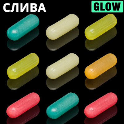 Силиконовая приманка Soorex Pro Barrel 27x9mm цв. #215 Glow Mix Plum 9pcs