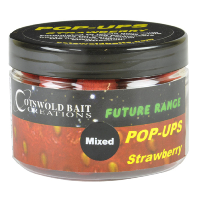 Бойлы плавающие Cotswold Baits Future Strawberry Pop-Up Reg 10mm, 15mm & Dumbells 150ml FB123 (клубника)