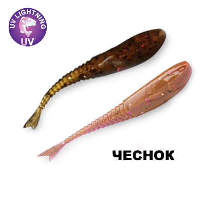 Силиконовая приманка Crazy Fish Glider 1.2" 70-30-12/32-5 чеснок цв. ultraviolet (ультрафиолет)/ цв. dark beer (темное пиво)