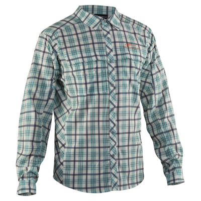 Рубашка Grundens Fly Bridge Long Sleeve Dusty Turquiose Plaid, 3XL