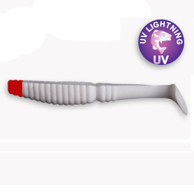 Силиконовая приманка Crazy Fish Scalp Minnow 4" 18-100-59RH-6 кальмар цв. white (красная голова/белый)