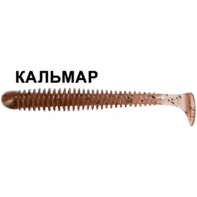 Силиконовая приманка Crazy Fish Vibro Worm 3.4" 12-85-8-6 кальмар цв. coffee (кофе)