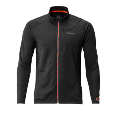 Футболка Shimano MS Full Zip Shirt (long sleeve) SH-001N Черный XL (EU. L)