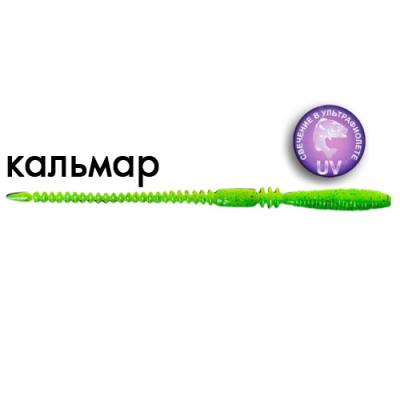 Силиконовая приманка Crazy Fish Cruel Leech 5.1'' 10 шт. 41-130-7d-6 кальмар цв. lime-chart (лайм-шартрес)