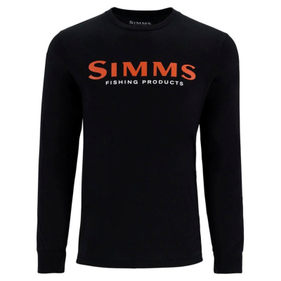 Футболка Simms Logo LS Shirt, Jet Black, L