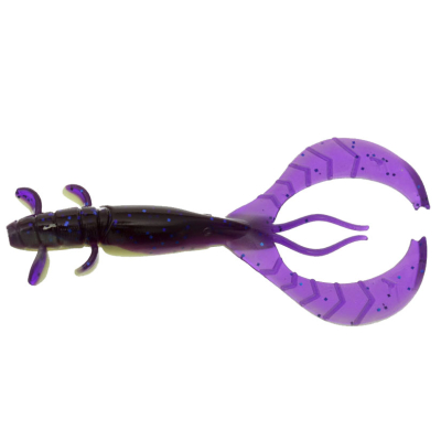 Силиконовая приманка Рак Flagman FL Craw 2,5" цв. #0527 Violet/Lime Chartreuse
