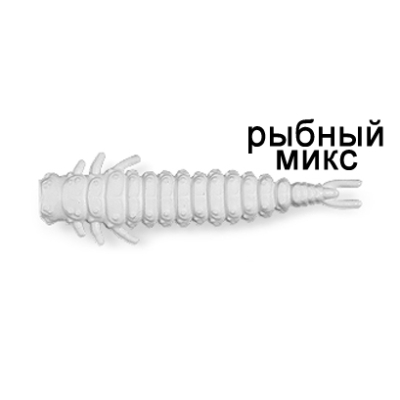 Силиконовая приманка Ojas Reit 37, White (fluo), 14шт/банка, аромат Рыбный микс