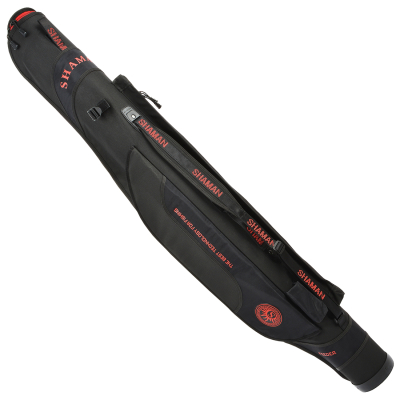 Чехол жесткий SHAMAN 7000 Feeder/Spinning с перегородкой, черный (красный логотип) (160 диаметр, 150 длина)