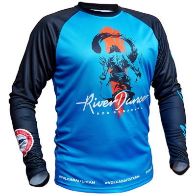 Футболка Volga Baits River Dance Blue & Black c длинным рукавом р.50