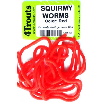 Сверхподвижные червячки Squirmy Worms (4Trouts) Красный, D=2mm