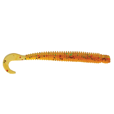 Твистер Mottomo Deft Worm 10см Orange Green Pepper 8шт.