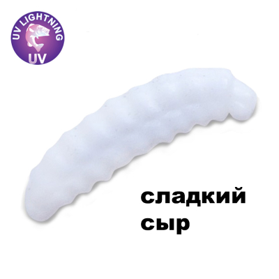 Силиконовая приманка Crazy Fish MF H-Worm Inline 0.7" 60 шт (6*10) 62-17-59-9-EF сладкий сыр цв. white (белый)