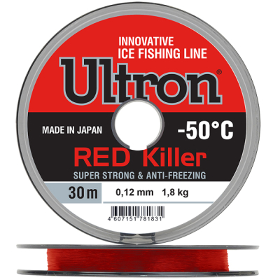 Леска Ultron Red Killer -50 30м, 0,15мм, 2,4кг