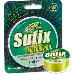 Шнур плетеный Sufix Matrix Pro Chartreuse 135m - 0.34mm