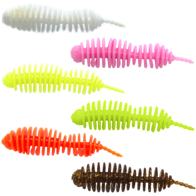 Силиконовая приманка Zombie Шершень (Hornet) цвет 6x1 (white#01, lemon#03, orange#04, pink#07, chartreuse#13, cola#31)